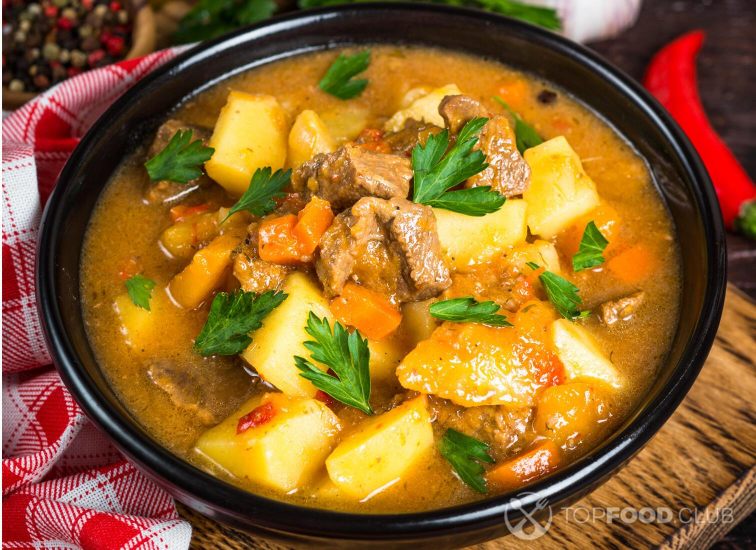Hungarian beef stew with potatoes