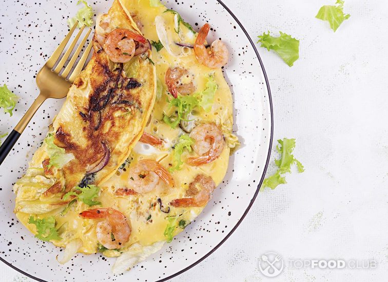 Shrimps And Cheese Omelette
