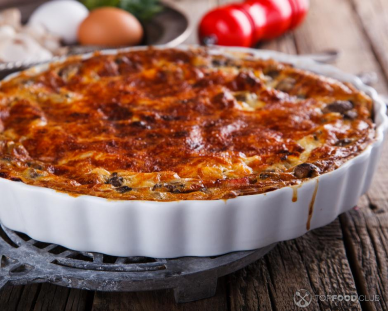 Quiche with Chicken, Red Pepper and Sweet Corn