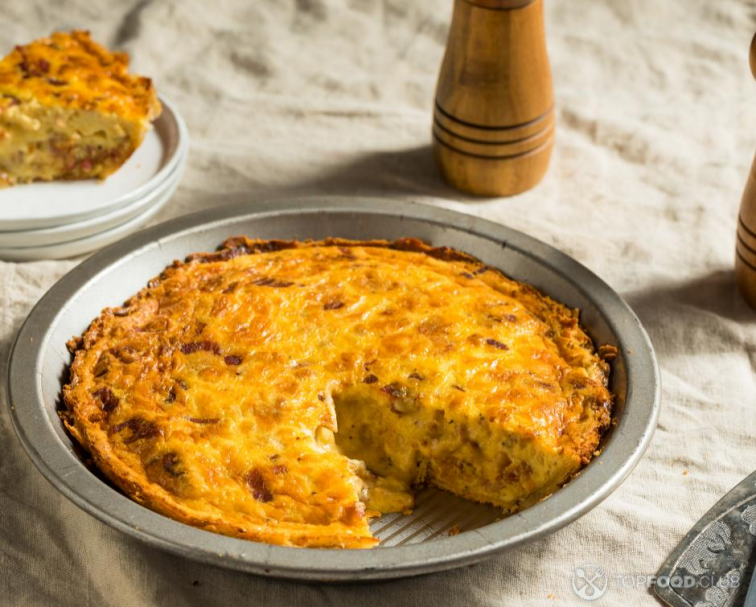 Quiche With Cheeses and Ham