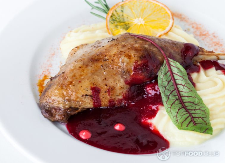 Fried Duck Legs and Sweet Cranberry Sauce