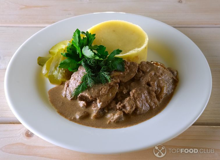 2023-07-29-lvshb7-liver-with-sauce-and-mashed-potato