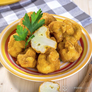 Цветная капуста в панировке на пару готова