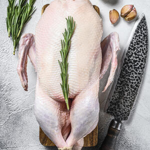 Сырая тушка гуся