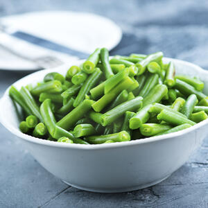 нарезанная зеленая фасоль