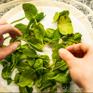 разложить листья шпината