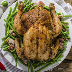 курица с фасолью