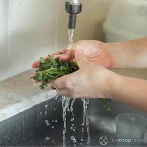 Помыть кинзу