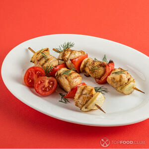 Жарим шашлык из индейки с овощами