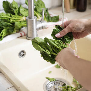 Мыть шпинат