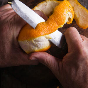 Peel the orange.
