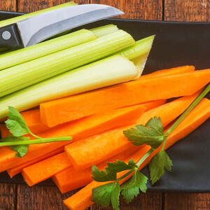Cut vegetables into large pieces.