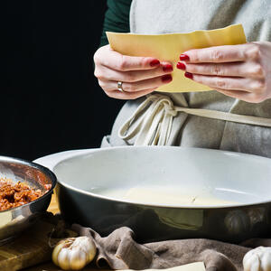 Arrange the ingredients for Lasagna