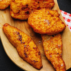 Cut chicken breast into strips