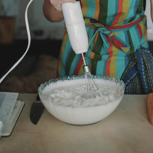 To whisk all ingredients.