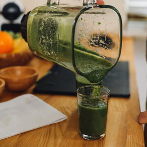 Pour all contents into a glass.