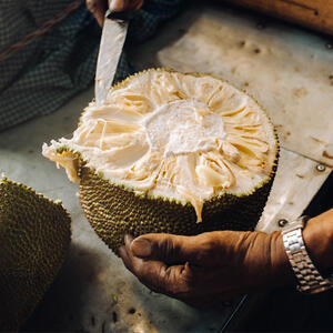 To cut jackfruit.