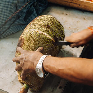 To cut jackfruit.
