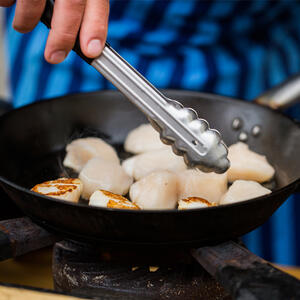 To fry scallops.