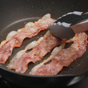 Brown bacon slices