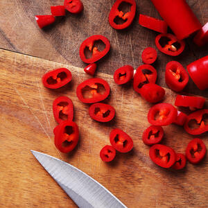 Finely cut chili pepper