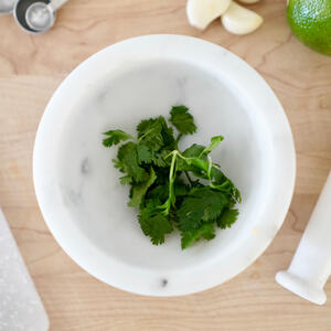 Finely cut cilantro