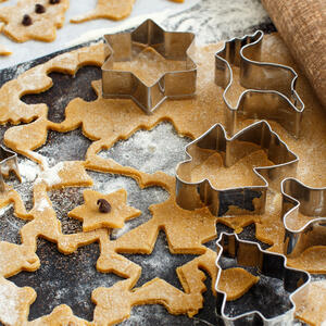 Cut out cookies and place on prepared baking sheets.