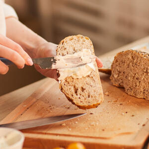 Spread each piece with a little of the honey.