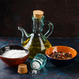 Mix the olive oil with the tahini.