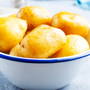 Microwave the potatoes.