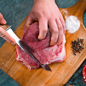 Cut the pork into small slices