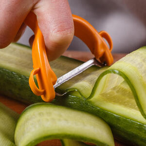 Cut cucumber lengthwise into thin slices
