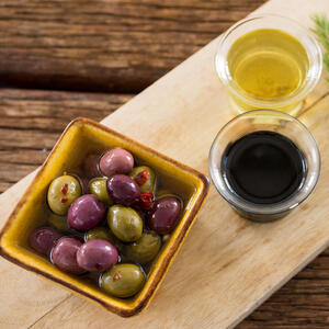 At the end drizzle with olive oil and balsamic sauce