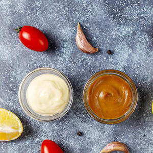 mayonnaise and mustard in a bowl