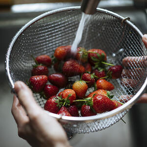 Wash strawberry carefully