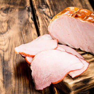 Cut ham into slices