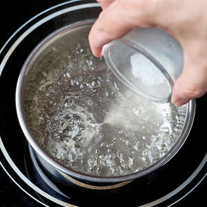 Boil salted water in a saucepan
