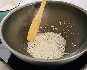 Saute onions with melted butter