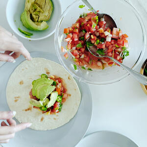 put the filling on the tortillas