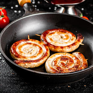 Fry the sausages until crispy