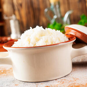 Boil the rice in salted water.