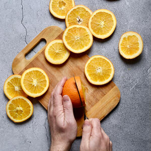 peel and cut the oranges