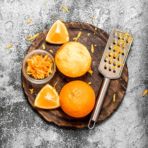 decorate with orange zest
