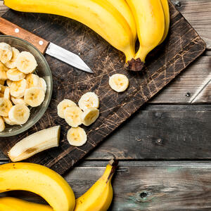 peel and cut the banana