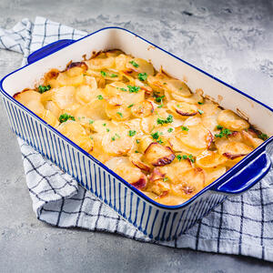 sprinkle the casserole with parsley