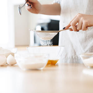Mix some sour cream with egg and flour