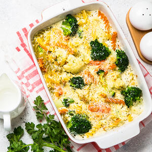 sprinkle the casserole with greens