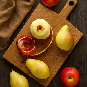 peel the apple and pear