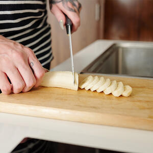 cut the banana into slices