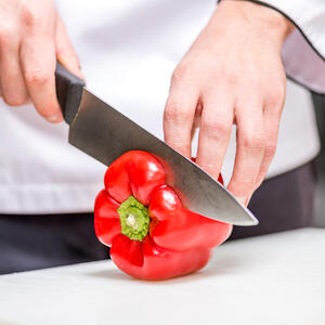 cut the red pepper